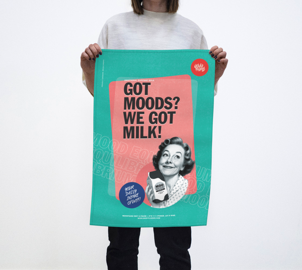 Moo Mood (Mood Swings)  – Tea Towel