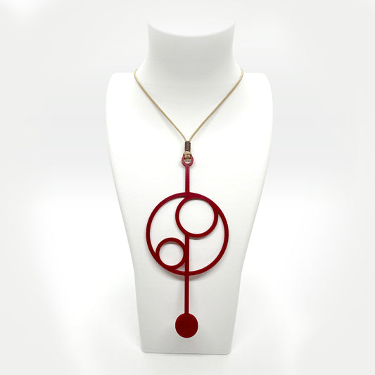 Pendulum Necklace Wire - Deep Red