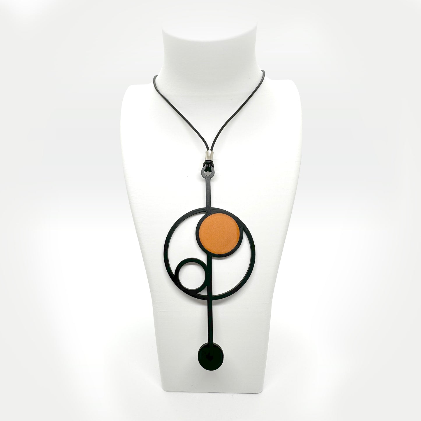 Pendulum Necklace - Black and Orange