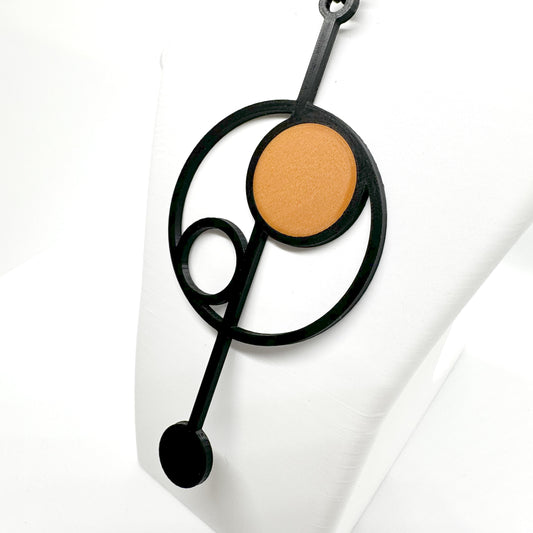 Pendulum Necklace - Black and Orange