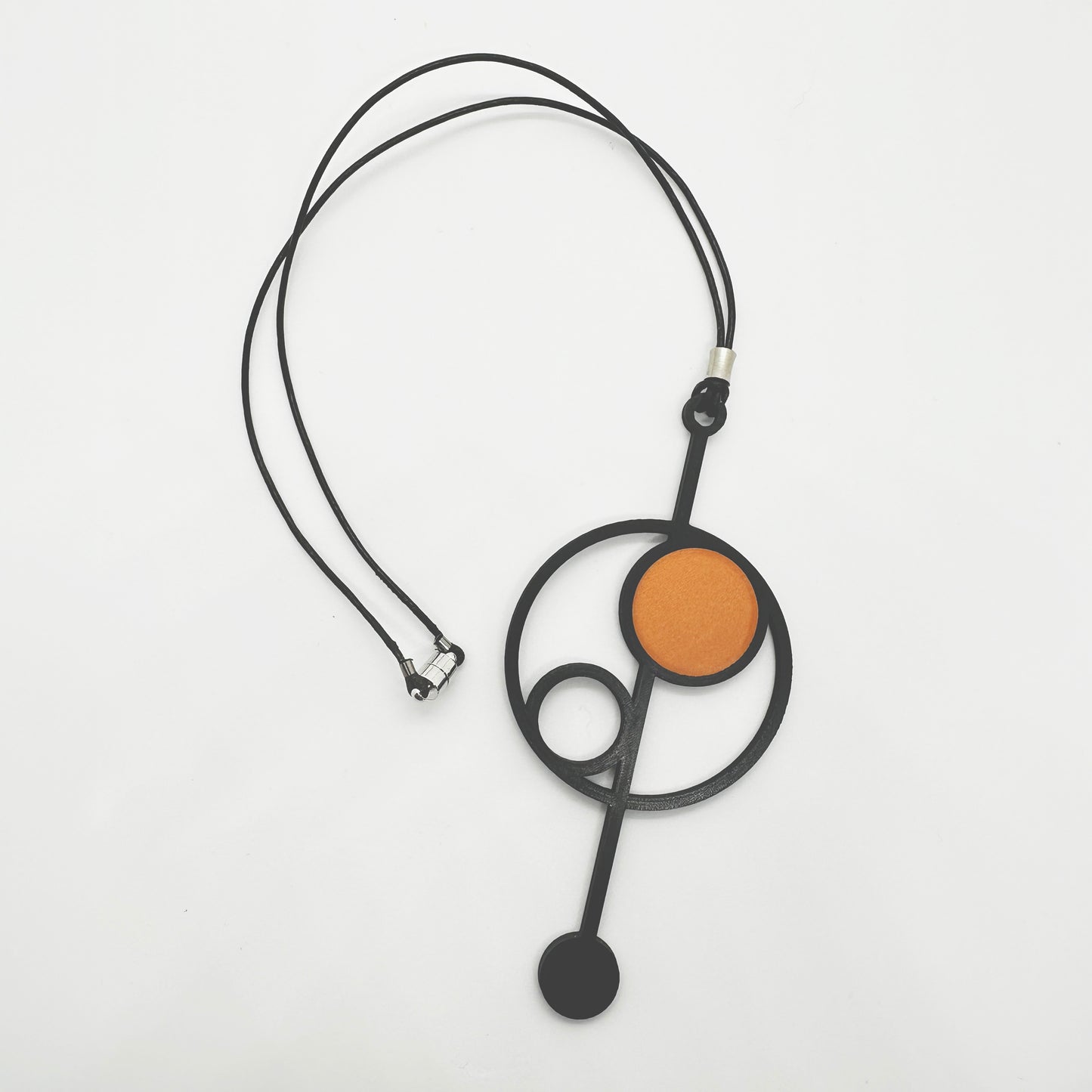 Pendulum Necklace - Black and Orange