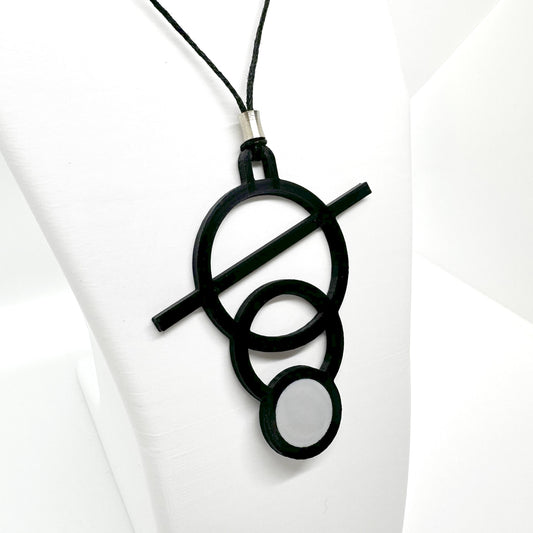 Clock Necklace - Black & White